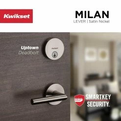 Kwikset Uptown Low Profile Satin Nickel Single Cylinder Round Contemporary Deadbolt featuring SmartKey Security -Kwikset Sales Shop kwikset deadbolts 258rdt15smt6ak3 4f 1000