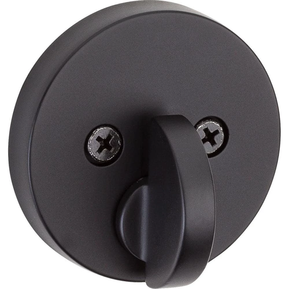 Kwikset Uptown Low Profile Matte Black Round Single Cylinder Contemporary Deadbolt with Smart Key Security 3 Kwikset Uptown Low Profile Matte Black Round Single Cylinder Contemporary Deadbolt with Smart Key Security - Image 3