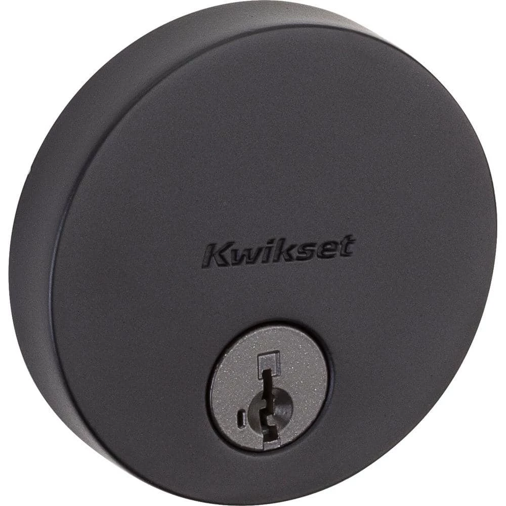 Kwikset Uptown Low Profile Matte Black Round Single Cylinder Contemporary Deadbolt with Smart Key Security 2 Kwikset Uptown Low Profile Matte Black Round Single Cylinder Contemporary Deadbolt with Smart Key Security - Image 2