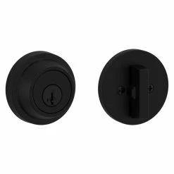 Kwikset Round Matte Black Single Cylinder Deadbolt Featuring SmartKey Security -Kwikset Sales Shop kwikset deadbolts 660rdt 514 smt 44 1000