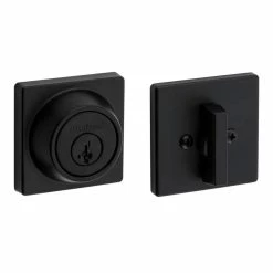 Kwikset 660 Series Contemporary Matte Black Single-Cylinder Deadbolt Featuring SmartKey Security -Kwikset Sales Shop kwikset deadbolts 660sqt514smtv1 4f 1000