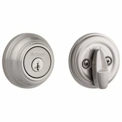 Kwikset Satin Nickel Single Cylinder Deadbolt featuring SmartKey Security with Microban Antimicrobial Technology -Kwikset Sales Shop kwikset deadbolts 98015smtcpk4v1 1f 1000