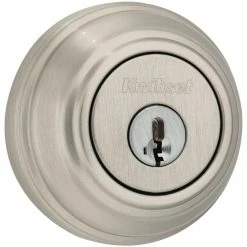 Kwikset Satin Nickel Double Cylinder Deadbolt featuring SmartKey Security