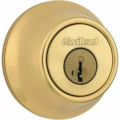 Kwikset 660 Series Polished Brass Single Cylinder Deadbolt Featuring SmartKey with Microban