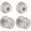 Kwikset Cove Satin Nickel Single-Cylinder Deadbolt Combo Pack (2-Pack)