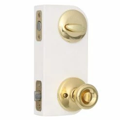 Kwikset Tylo Polished Brass Exterior Entry Door Knob and Single Cylinder Deadbolt Project Pack 7 Kwikset Tylo Polished Brass Exterior Entry Door Knob and Single Cylinder Deadbolt Project Pack -Kwikset Sales Shop kwikset door lock combo packs 242t 3 cp code k2 bbpkg 40 1000