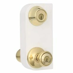 Kwikset Tylo Polished Brass Exterior Entry Door Knob and Single Cylinder Deadbolt Project Pack 8 Kwikset Tylo Polished Brass Exterior Entry Door Knob and Single Cylinder Deadbolt Project Pack -Kwikset Sales Shop kwikset door lock combo packs 242t 3 cp code k2 bbpkg a0 1000