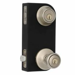 Kwikset Tylo Antique Brass Exterior Entry Door Knob and Single Cylinder Deadbolt Project Pack -Kwikset Sales Shop kwikset door lock combo packs 242t 5 cp a0 1000