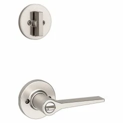 Kwikset Hollis Round Rose Satin Nickel Lever with Single Cylinder Deadbolt Combo Pack Featuring SmartKey Security -Kwikset Sales Shop kwikset door lock combo packs 690hsl 15 smt c3 1000