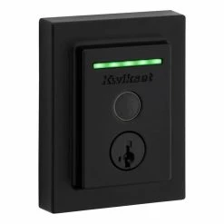 Kwikset Halo Touch Matte Black Contemporary Fingerprint Wi-Fi Smart Lock Deadbolt Feat SmartKey and Halifax Rectangular Lever -Kwikset Sales Shop kwikset door lock combo packs 720hflxhalo 40 1000