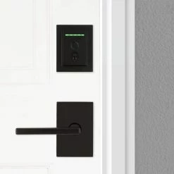 Kwikset Halo Touch Matte Black Contemporary Fingerprint Wi-Fi Smart Lock Deadbolt Feat SmartKey and Halifax Rectangular Lever -Kwikset Sales Shop kwikset door lock combo packs 720hflxhalo c3 1000