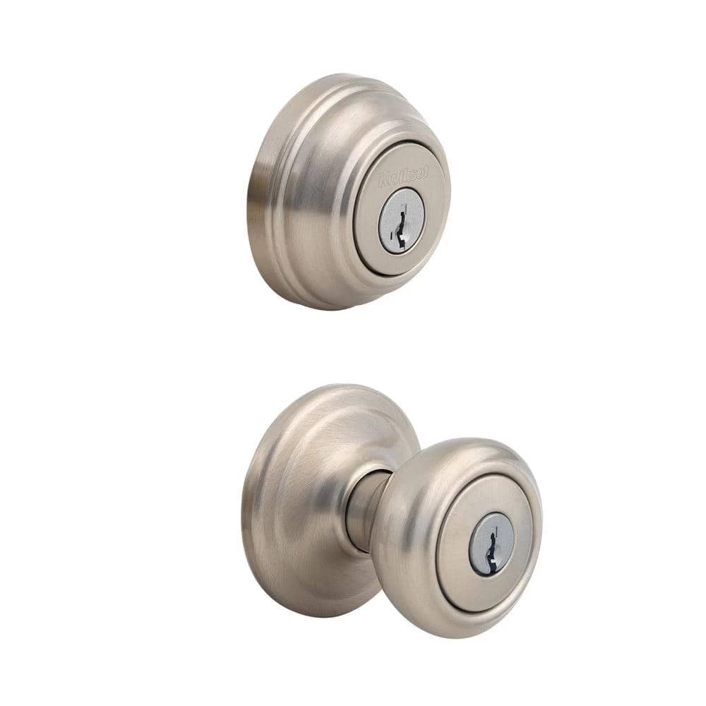 Kwikset Cameron Satin Nickel Exterior Entry Door Knob and Single Cylinder Deadbolt Combo Pack Featuring SmartKey Security 1 Kwikset Cameron Satin Nickel Exterior Entry Door Knob and Single Cylinder Deadbolt Combo Pack Featuring SmartKey Security