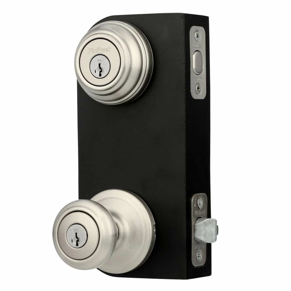 Kwikset Cameron Satin Nickel Exterior Entry Door Knob and Single Cylinder Deadbolt Combo Pack Featuring SmartKey Security 4 Kwikset Cameron Satin Nickel Exterior Entry Door Knob and Single Cylinder Deadbolt Combo Pack Featuring SmartKey Security - Image 4