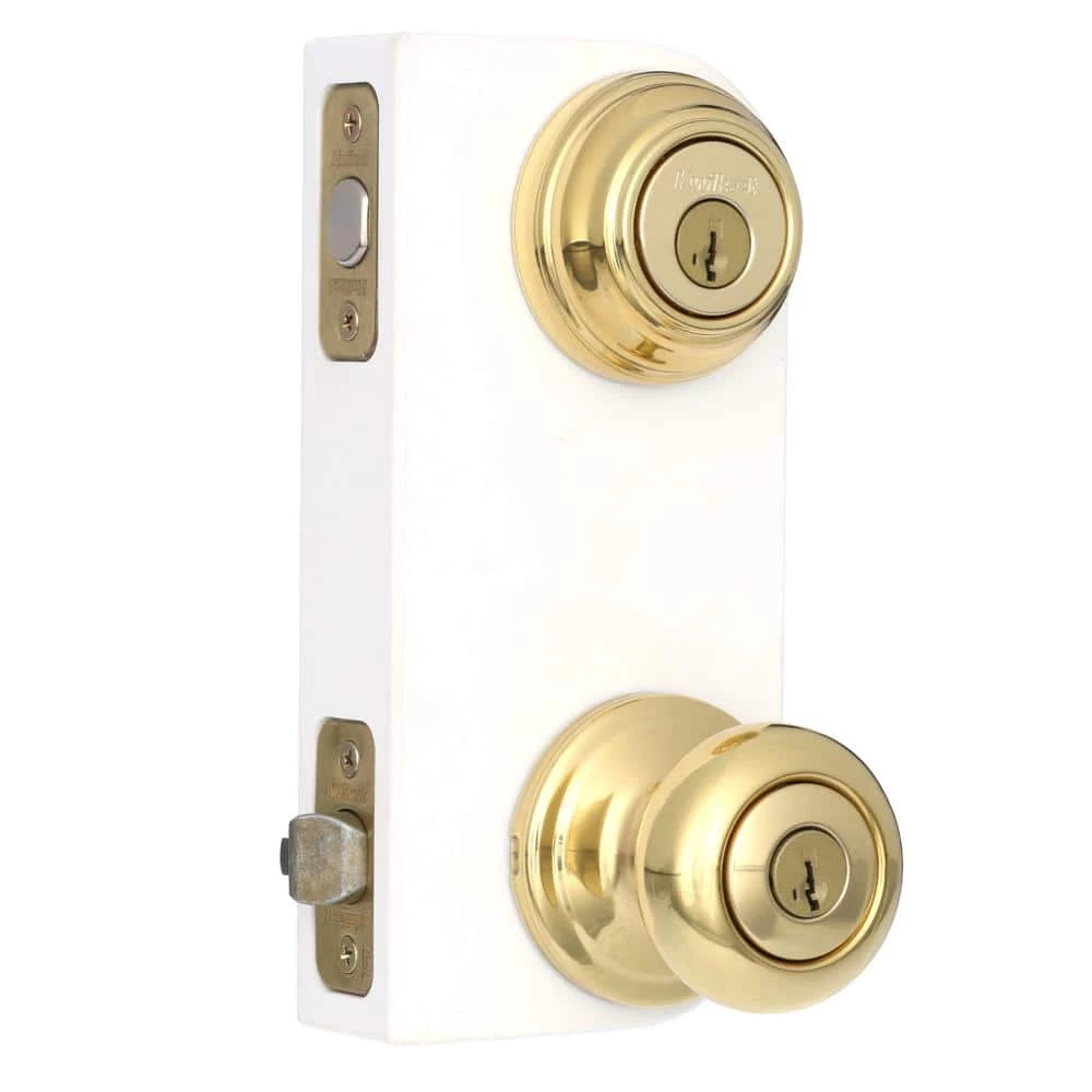 Kwikset Juno Polished Brass Exterior Entry Door Knob and Single Cylinder Deadbolt Combo Pack Featuring SmartKey Security 4 Kwikset Juno Polished Brass Exterior Entry Door Knob and Single Cylinder Deadbolt Combo Pack Featuring SmartKey Security - Image 4