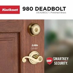 Kwikset Lido Polished Brass Exterior Entry Door Handle and Single Cylinder Deadbolt Combo Pack Featuring SmartKey Security 11 Kwikset Lido Polished Brass Exterior Entry Door Handle and Single Cylinder Deadbolt Combo Pack Featuring SmartKey Security -Kwikset Sales Shop kwikset door lock combo packs 991ll 3 smt cp 1d 1000