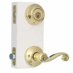 Kwikset Lido Polished Brass Exterior Entry Door Handle and Single Cylinder Deadbolt Combo Pack Featuring SmartKey Security 9 Kwikset Lido Polished Brass Exterior Entry Door Handle and Single Cylinder Deadbolt Combo Pack Featuring SmartKey Security -Kwikset Sales Shop kwikset door lock combo packs 991ll 3 smt cp 40 1000