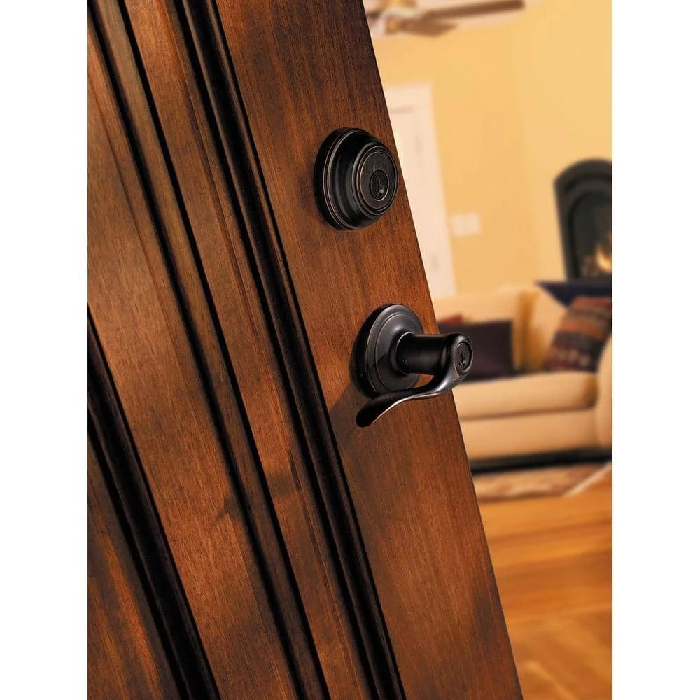 Kwikset Tustin Venetian Bronze ExteriorEntry Door Handle and Single Cylinder Deadbolt Combo Pack Featuring SmartKey Security 5 Kwikset Tustin Venetian Bronze ExteriorEntry Door Handle and Single Cylinder Deadbolt Combo Pack Featuring SmartKey Security - Image 5