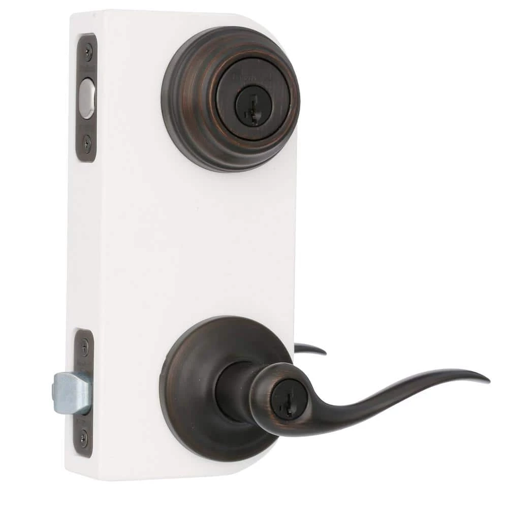 Kwikset Tustin Venetian Bronze ExteriorEntry Door Handle and Single Cylinder Deadbolt Combo Pack Featuring SmartKey Security 3 Kwikset Tustin Venetian Bronze ExteriorEntry Door Handle and Single Cylinder Deadbolt Combo Pack Featuring SmartKey Security - Image 3