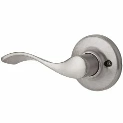Kwikset Balboa Satin Nickel Left-Handed Dummy Door Lever with Microban Antimicrobial Technology