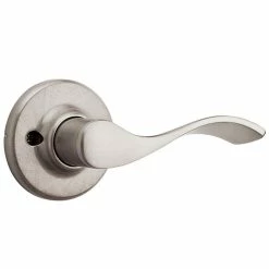 Kwikset Balboa Satin Nickel Right-Handed Half-Dummy Door Lever with Microban Antimicrobial Technology