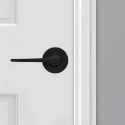 Kwikset Hollis Round Rose Matte Black Half-Dummy Door Lever -Kwikset Sales Shop kwikset dummy door handles 488hsl rdt 514 1f 1000