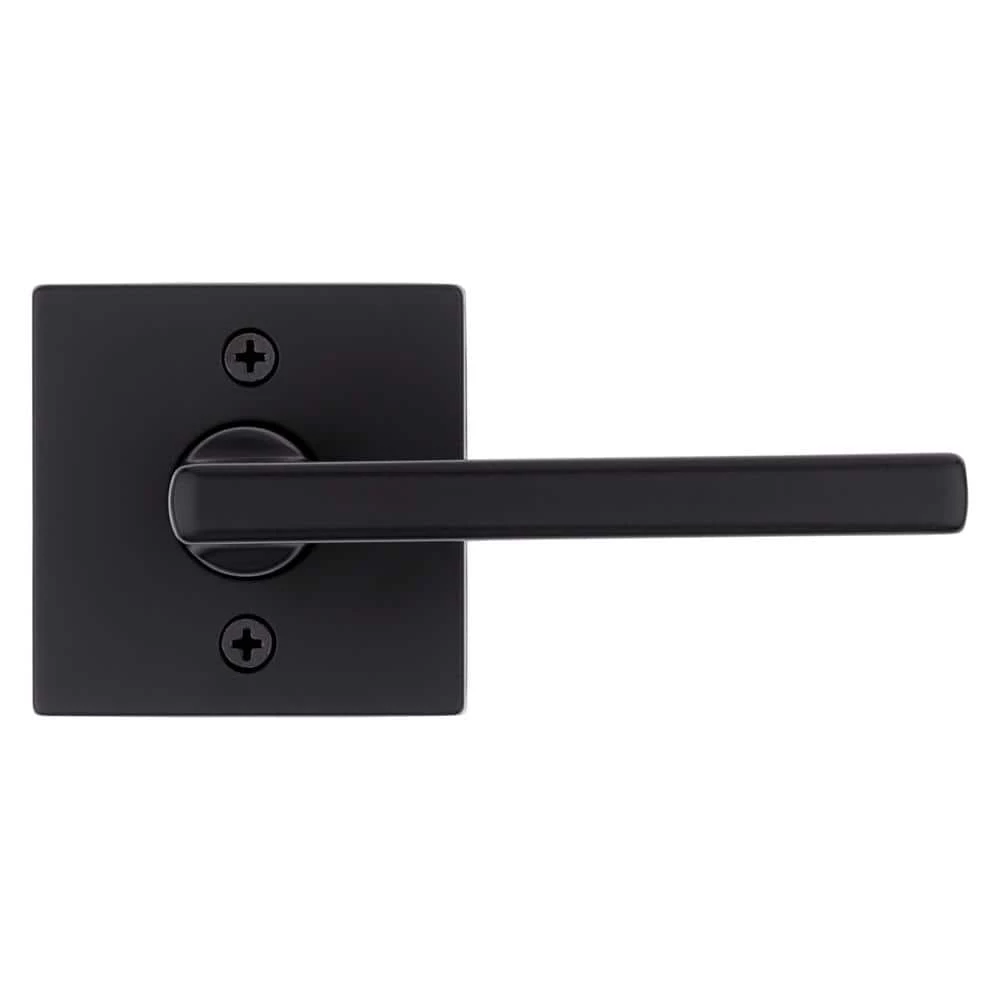 Kwikset Halifax Square Matte Black Half-Dummy Door Lever 4 Kwikset Halifax Square Matte Black Half-Dummy Door Lever - Image 4