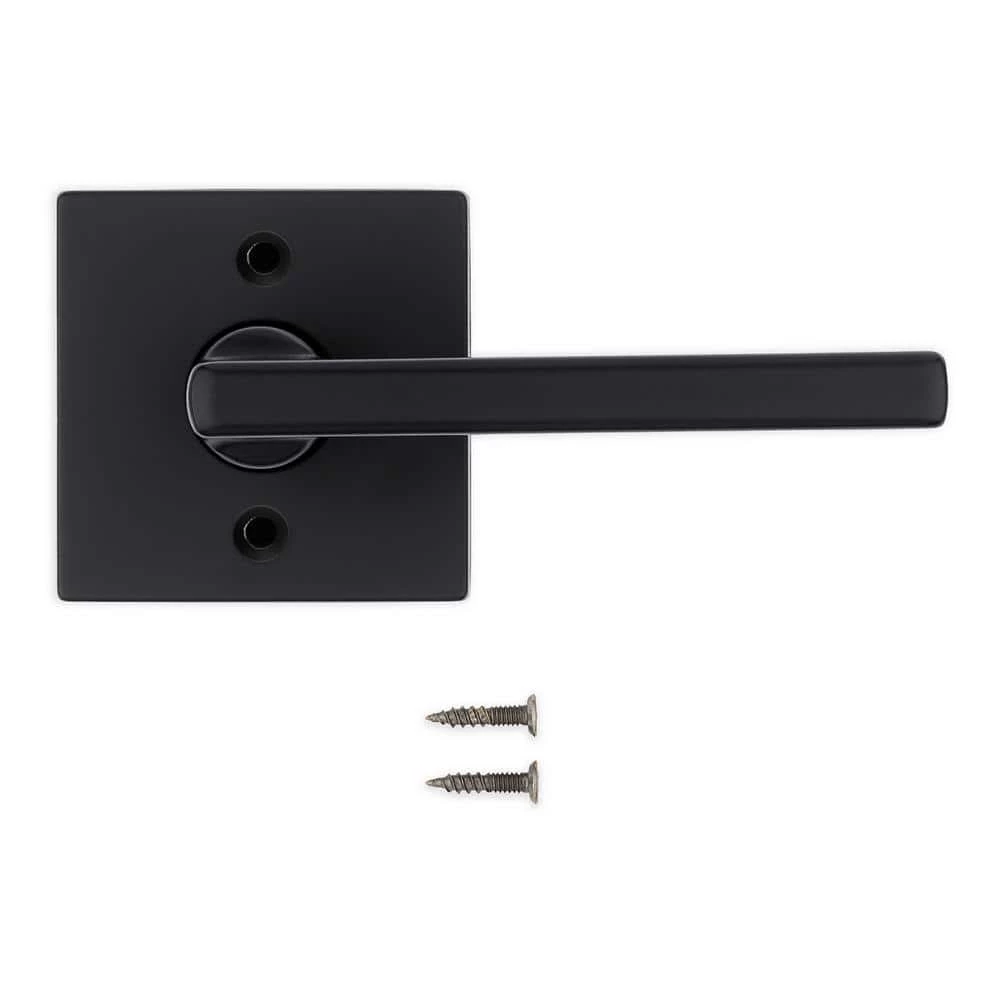 Kwikset Halifax Square Matte Black Half-Dummy Door Lever 3 Kwikset Halifax Square Matte Black Half-Dummy Door Lever - Image 3