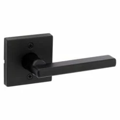 Kwikset Halifax Square Matte Black Half-Dummy Door Lever