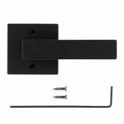 Kwikset Singapore Square Matte Black Half-Dummy Door Lever with Microban -Kwikset Sales Shop kwikset dummy door handles 788sal514sqt 1f 1000