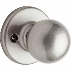 Kwikset Polo Satin Nickel Dummy Door Knob Featuring Microban Antimicrobial Technology