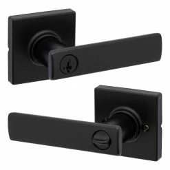 Kwikset Breton Square Matte Black Keyed Entry Door Handle Featuring SmartKey Technology and Microban 9 Kwikset Breton Square Matte Black Keyed Entry Door Handle Featuring SmartKey Technology and Microban -Kwikset Sales Shop kwikset entry door handles 405brnlsqt514sm 4f 1000