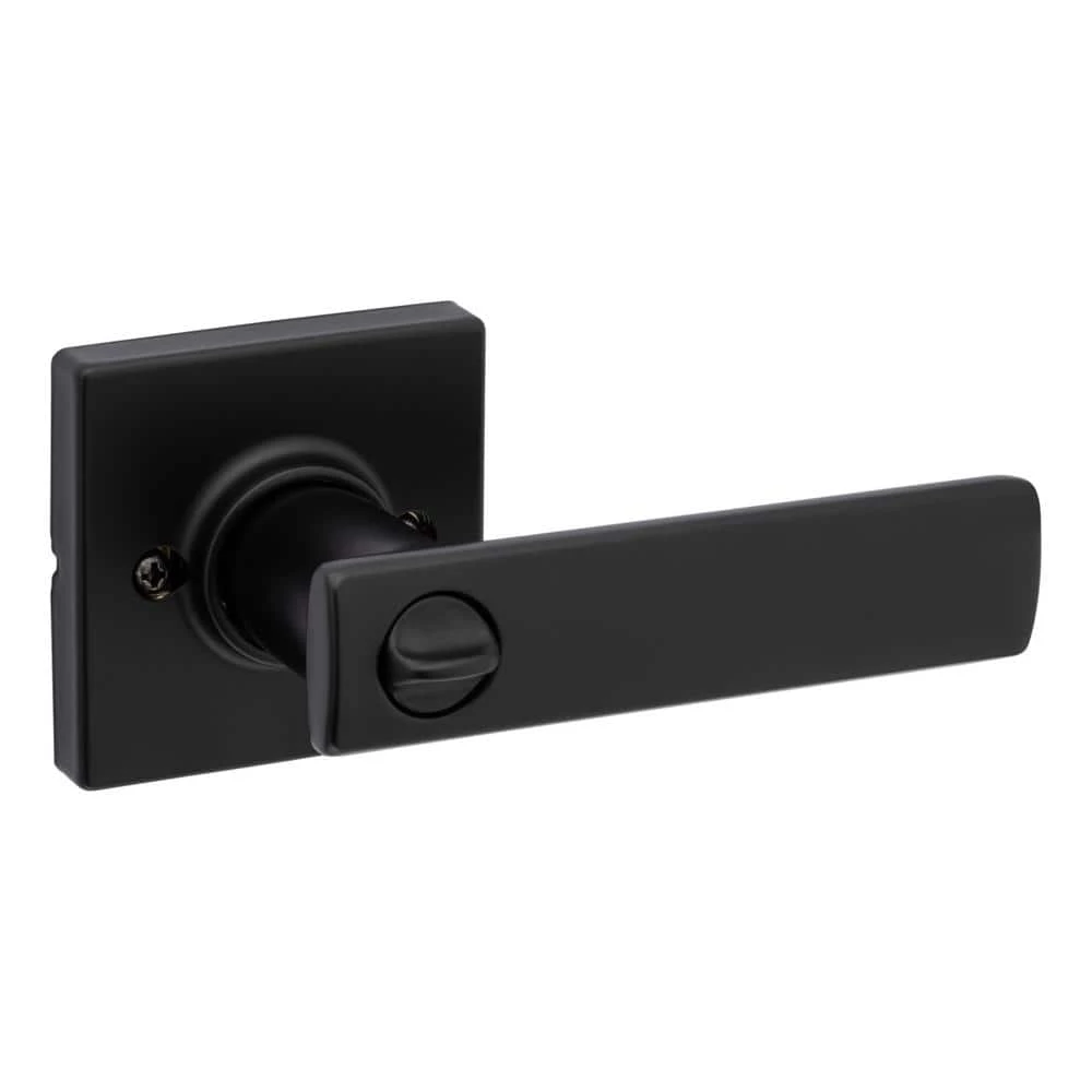 Kwikset Breton Square Matte Black Keyed Entry Door Handle Featuring SmartKey Technology and Microban 2 Kwikset Breton Square Matte Black Keyed Entry Door Handle Featuring SmartKey Technology and Microban - Image 2