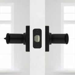 Kwikset Breton Square Matte Black Keyed Entry Door Handle Featuring SmartKey Technology and Microban 12 Kwikset Breton Square Matte Black Keyed Entry Door Handle Featuring SmartKey Technology and Microban -Kwikset Sales Shop kwikset entry door handles 405brnlsqt514sm fa 1000