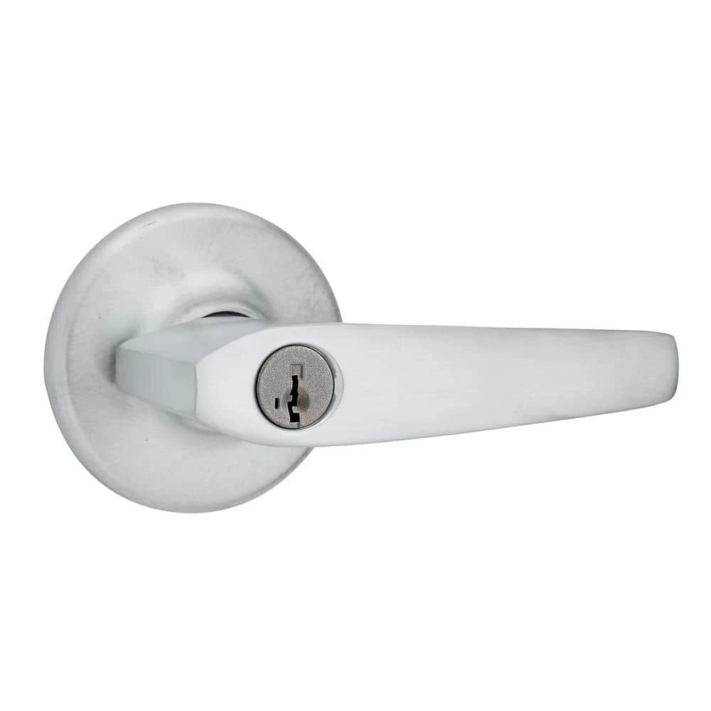 Kwikset Delta Satin Chrome Entry Door Handle Featuring SmartKey Security 1 Kwikset Delta Satin Chrome Entry Door Handle Featuring SmartKey Security