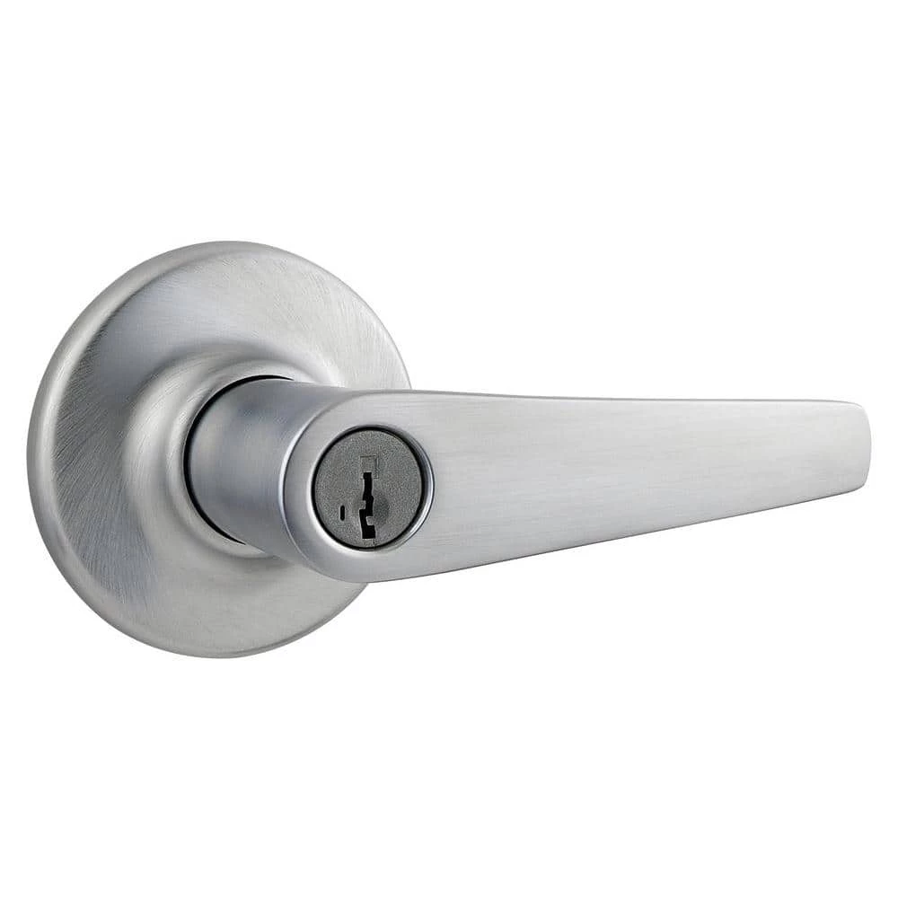 Kwikset Delta Satin Chrome Entry Door Handle featuring SmartKey Security 1 Kwikset Delta Satin Chrome Entry Door Handle featuring SmartKey Security