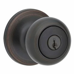 Kwikset Venetian Bronze Cove Keyed Entry Door Knob