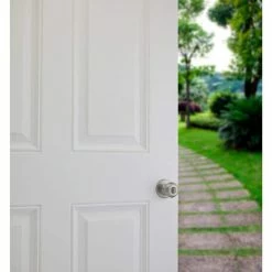 Kwikset Cove Satin Nickel Keyed Entry Door Knob -Kwikset Sales Shop kwikset entry door knobs 400cv15cpk6v1 1f 1000