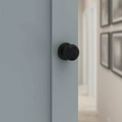 Kwikset Cove Matte Black Keyed Entry Door Knob Featuring SmartKey Technology -Kwikset Sales Shop kwikset entry door knobs 400cv514smt6ak3 44 1000