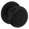 Kwikset Cove Matte Black Keyed Entry Door Knob Featuring SmartKey Technology