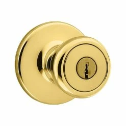 Kwikset Tylo Polished Brass Exterior Entry Door Knob