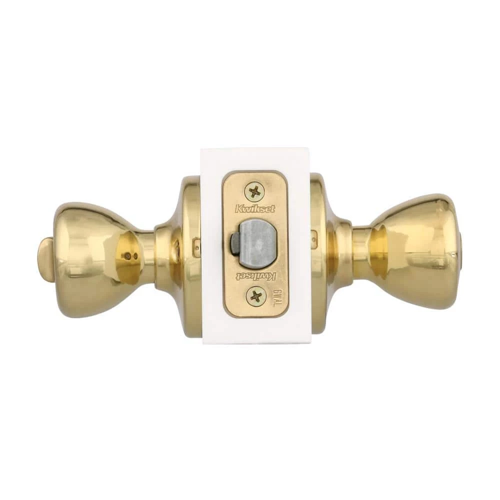 Kwikset Tylo Polished Brass Exterior Entry Door Knob 2 Kwikset Tylo Polished Brass Exterior Entry Door Knob - Image 2