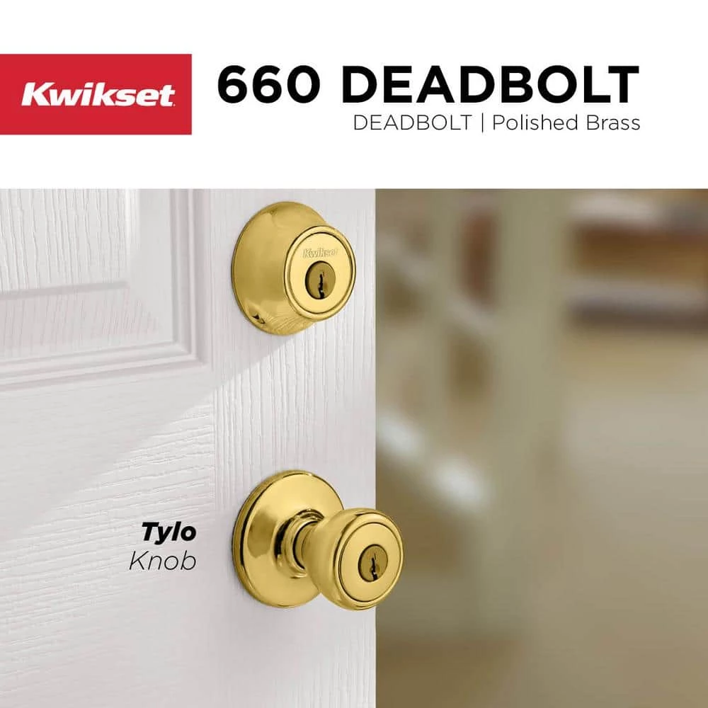 Kwikset Tylo Polished Brass Keyed Entry Door Knob Featuring Microban Antimicrobial Technology 8 Kwikset Tylo Polished Brass Keyed Entry Door Knob Featuring Microban Antimicrobial Technology - Image 8