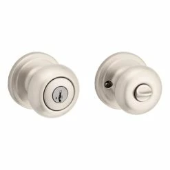 Kwikset Juno Satin Nickel Entry Door Knob Featuring SmartKey Security with Microban Antimicrobial Technology -Kwikset Sales Shop kwikset entry door knobs 740j 15 smt cp k4 76 1000