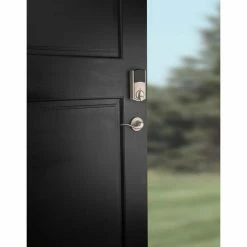 Kwikset SmartCode 913 Satin Nickel Single Cylinder Keypad Electronic Deadbolt with Avalon Handleset and Tustin Lever -Kwikset Sales Shop kwikset keyless deadbolts 815avl91315cm 66 1000