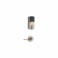 Kwikset SmartCode 913 Satin Nickel Single Cylinder Keypad Electronic Deadbolt with Avalon Handleset and Tustin Lever -Kwikset Sales Shop kwikset keyless deadbolts 815avl91315cm 77 1000
