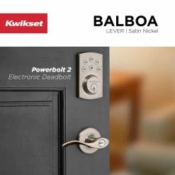 Kwikset Powerbolt2 Satin Nickel Single Cylinder Keypad Electronic Deadbolt Featuring SmartKey Security -Kwikset Sales Shop kwikset keyless deadbolts 907 15 rcal rcs cp pwrbolt 2 c3 1000