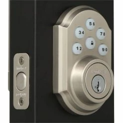 Kwikset SmartCode 909 Satin Nickel Single Cylinder Keypad Electronic Deadbolt Featuring SmartKey Security -Kwikset Sales Shop kwikset keyless deadbolts 909 15 smt cp scr 1d 1000