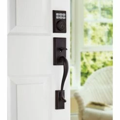 Kwikset Z-Wave SmartCode 910 Contemporary Venetian Bronze Single Cylinder Electronic Deadbolt Featuring SmartKey Security -Kwikset Sales Shop kwikset keyless deadbolts 910cntzw50011pr 77 1000