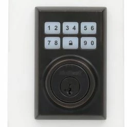 Kwikset Z-Wave SmartCode 910 Contemporary Venetian Bronze Single Cylinder Electronic Deadbolt Featuring SmartKey Security -Kwikset Sales Shop kwikset keyless deadbolts 910cntzw50011pr a0 1000