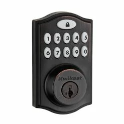 Kwikset SmartCode 914 Zigbee 3.0 Venetian Bronze Single Cylinder Electronic Deadbolt Featuring SmartKey Security